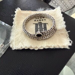 John Hardy Woven Silver Bracelet with Black onyx authentic Stunning